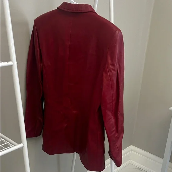 Danier Red Leather Jacket - Picture 2 of 4